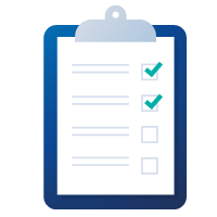 Clipboard checklist ticked representing a testing health check. 