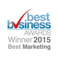 2015 Best Business Awards Best Marketing Award Logo.